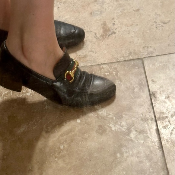 GUCCI UNISEX leather loafers green & red web - Picture 3 of 7